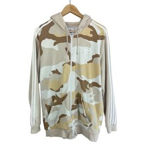 adidas Originals Men's Camo Full-Zip Hooded Sweatshirt Size L ED7072